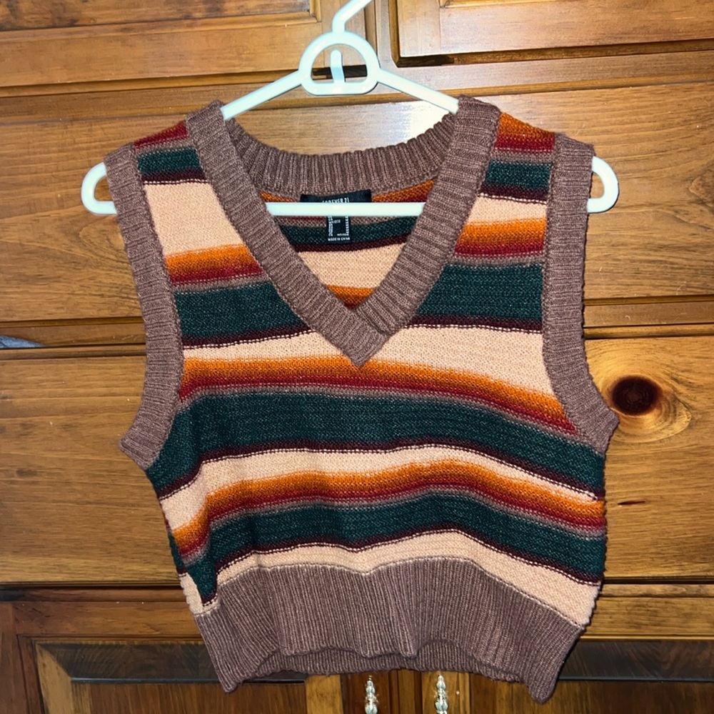 Forever 21 multicolored fall sweater vest